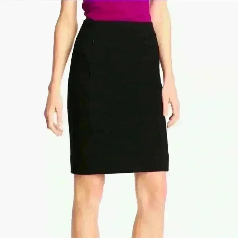 Diane von Furstenberg Black Skirt Stretch Pencil Career Pockets New Koto